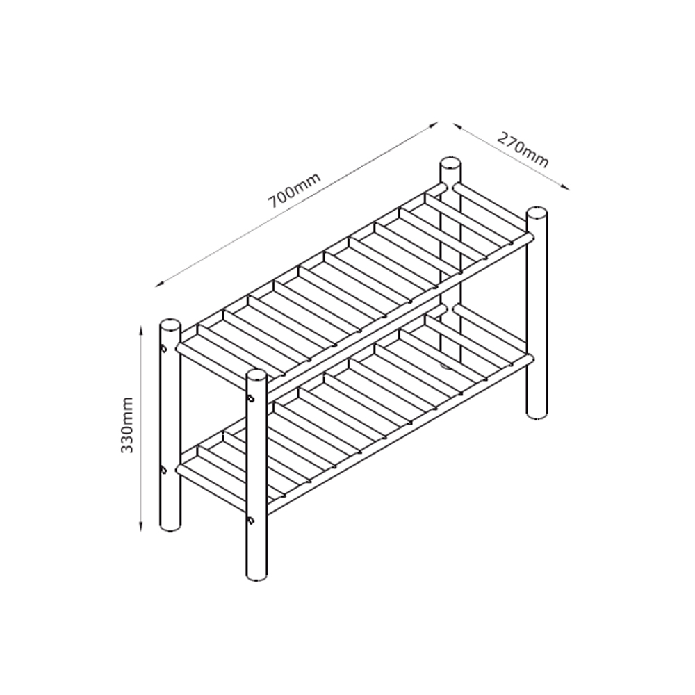 Kệ giày | JYSK Vandsted | tre ép | màu sồi | R70xS27xC33cm