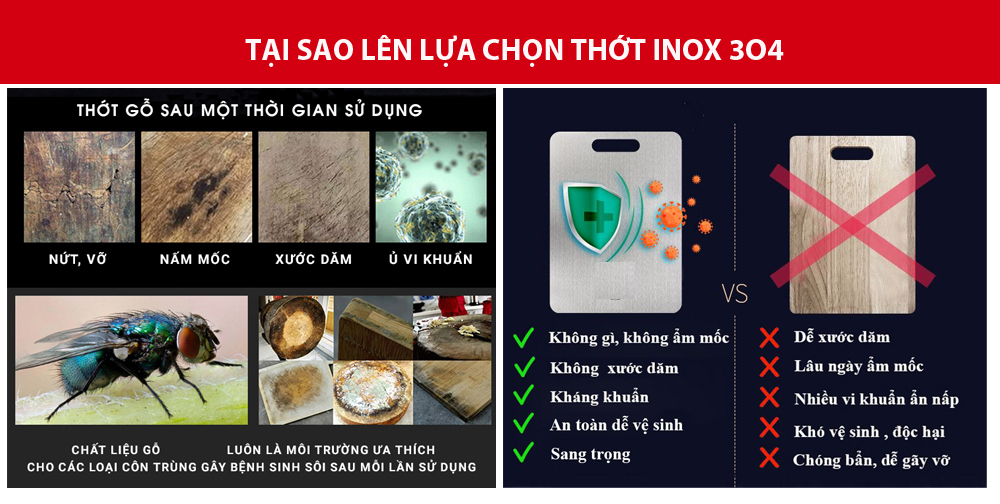 Thớt Inox kháng khuẩn GROB SUS 304