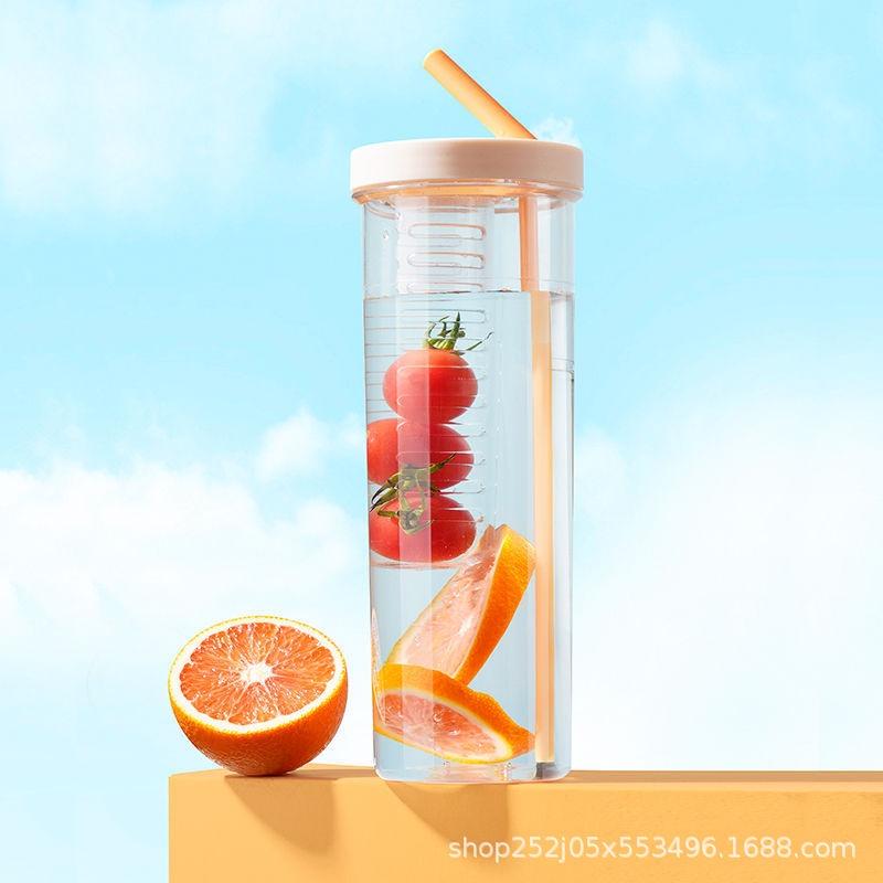 Bình nước detox pha hoa quả,trà và các loại trái cây khác có ống út đi kèm tiện lợi