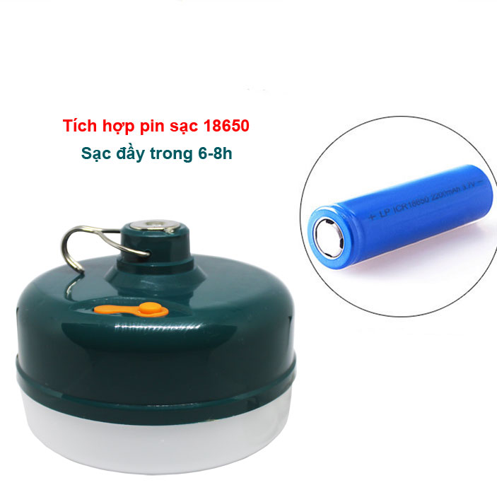 BÓNG ĐÈN TÍCH ĐIỆN 12W CÓ KÈM BỘ SẠC - CÓ MÓC TREO.