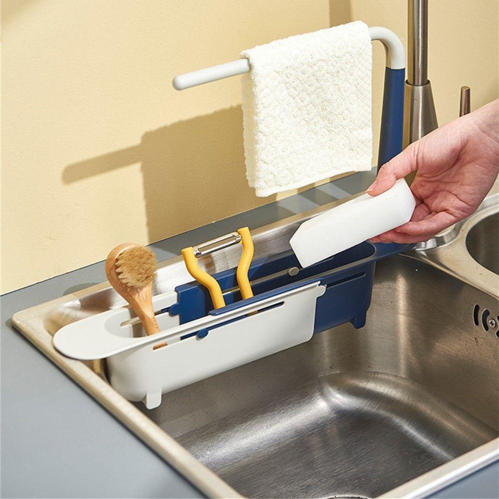 Sỉ 23k- Giá treo để đồ rửa bát gắn bồn rửa có móc treo khăn tiện dụng - khay đựng đồ rửa chén