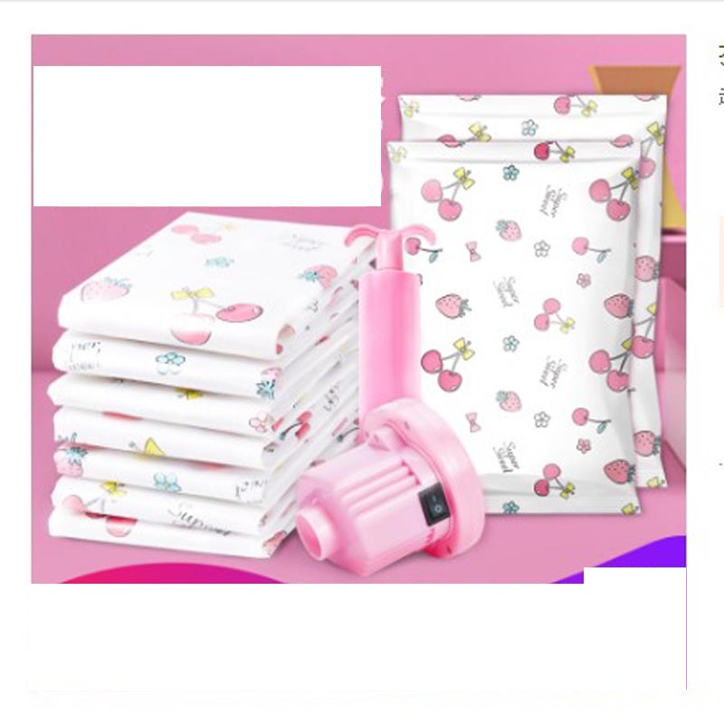 Combo 08 Túi hút chân không đựng chăn, quần áo, ga gối hình cherry