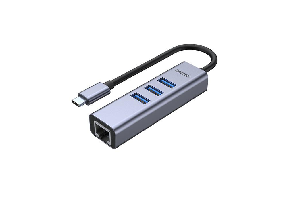 CÁP TYPE-C -&gt; 3 USB 3.0 + LAN UNITEK H1904A - HÀNG CHÍNH HÃNG