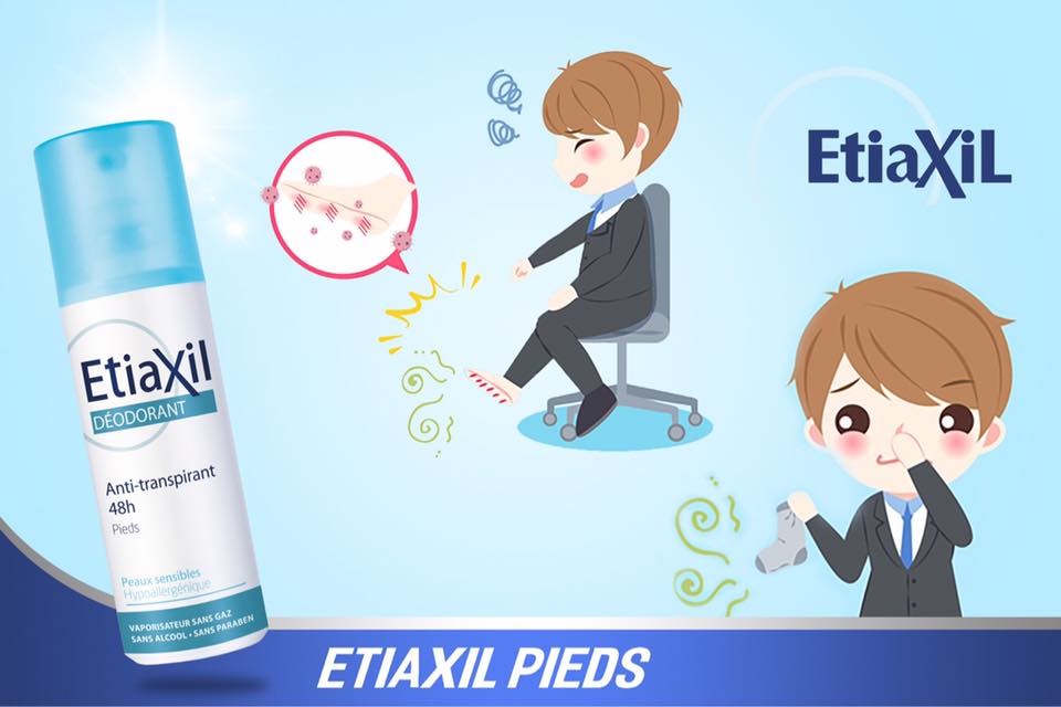 Xịt Khử Mùi Chân ETIAXIL Déodorant Anti-Transpirant 48h Pieds + Tặng 1 Móc Khóa Nhựa 2 Mặt