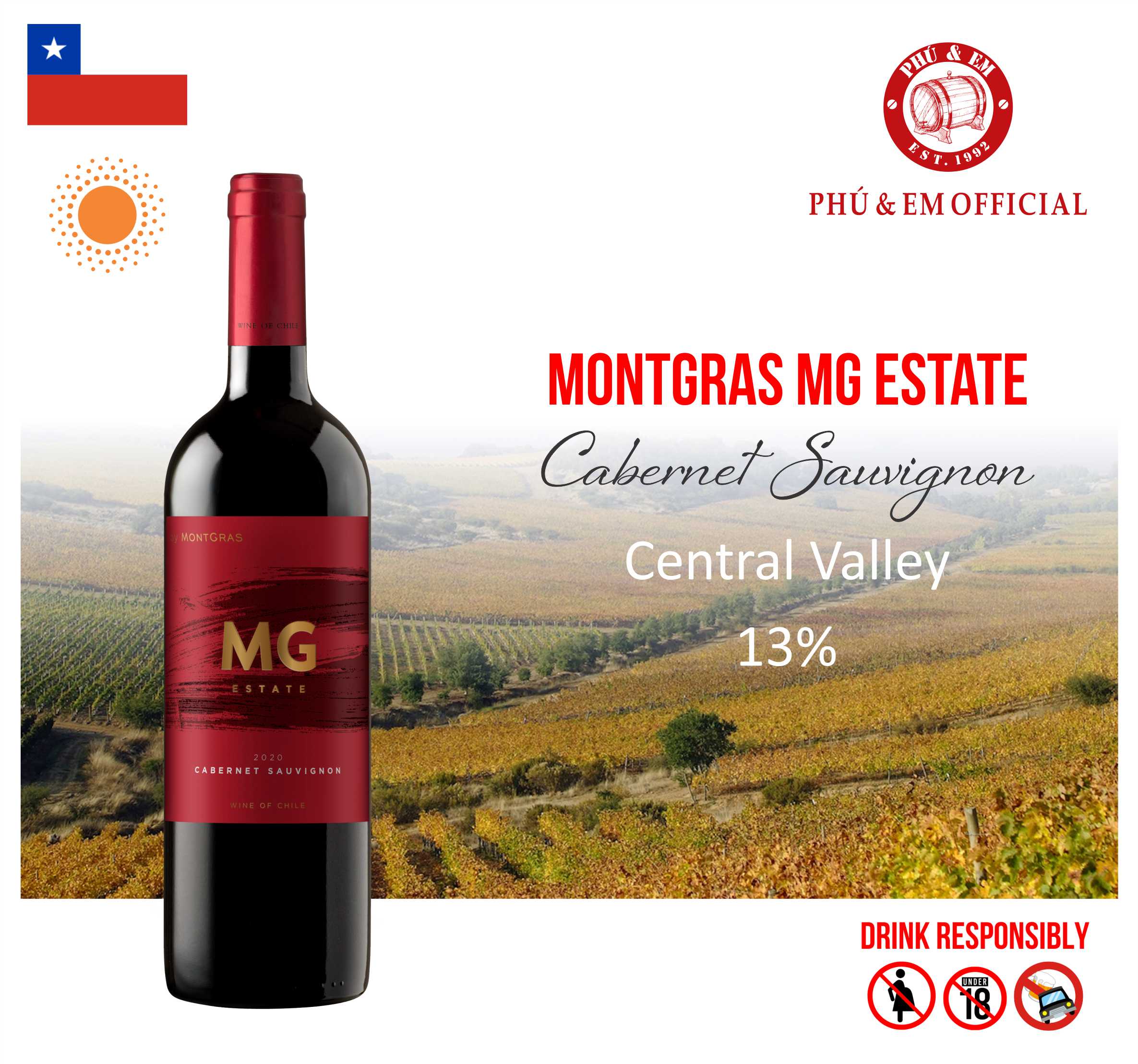 Rượu Vang Đỏ Chile Montgras By Montgras Cabernet Sauvignon
