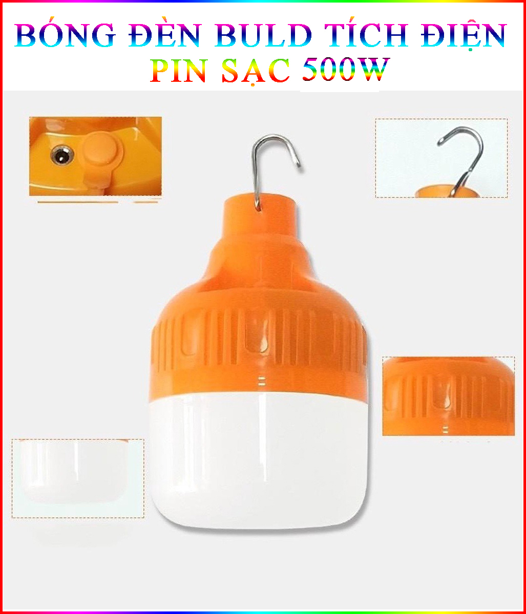 Bóng Đèn Dusiha 500W Tích Điện Siêu Sáng Có Móc Treo