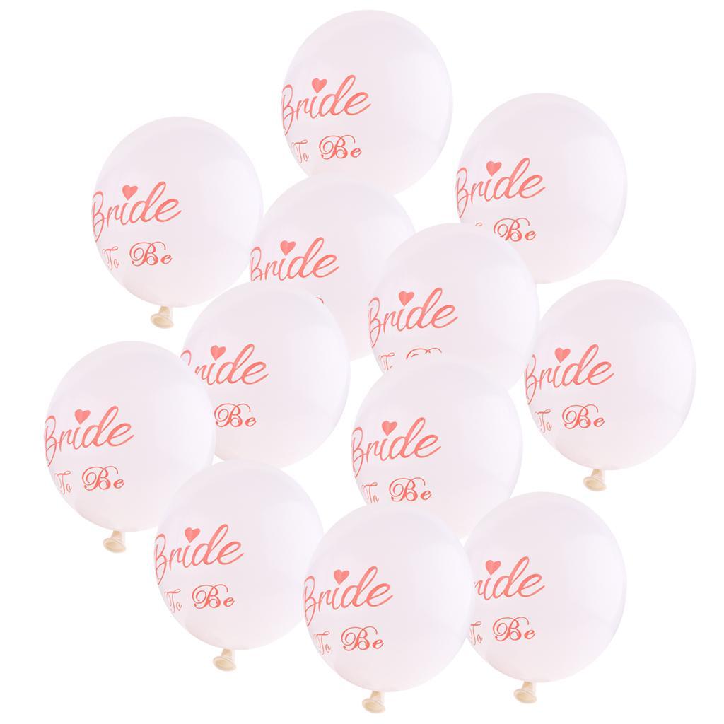 20 Pieces Latex White Balloon Pink Printed Wedding Bridal Shower