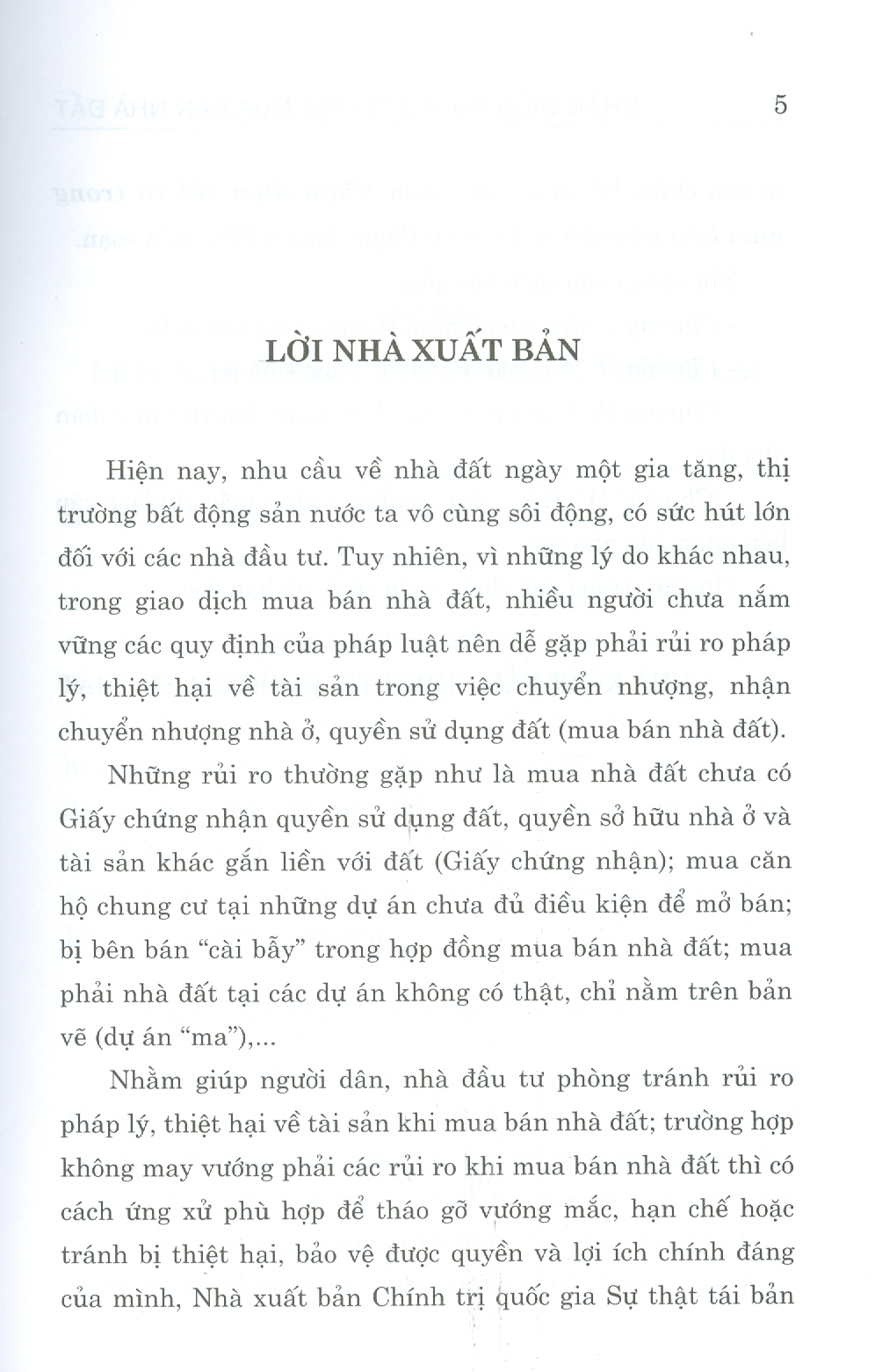 Nhận Diện Rủi Ro Trong Mua Bán Nhà Đất (Tái bản lần thứ nhất có sửa chữa, bổ sung)