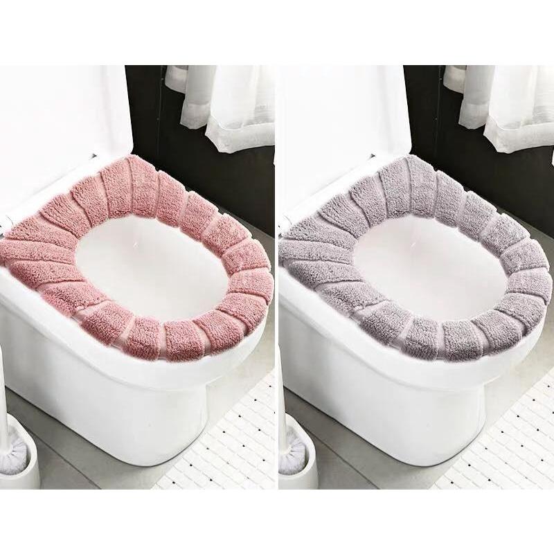 Tấm lót  vân nỉ bệt Toilet chống lạnh(Sẵn hàng)