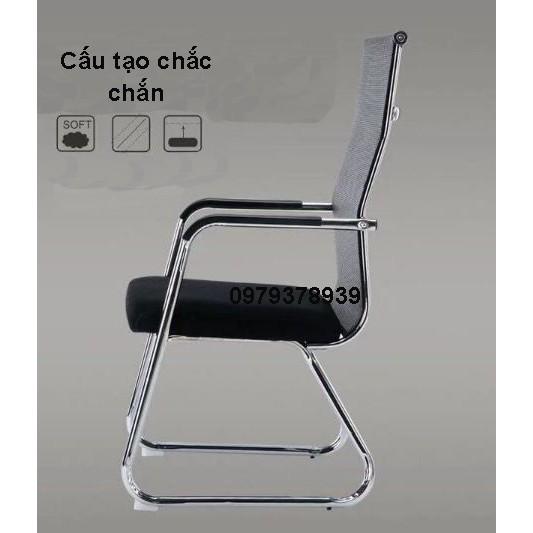 Ghế xoay văn phòng lưng lưới cao tựa đầu FC409 - Khung thép mạ inox sáng bóng bền bỉ, bảo hành 12 tháng