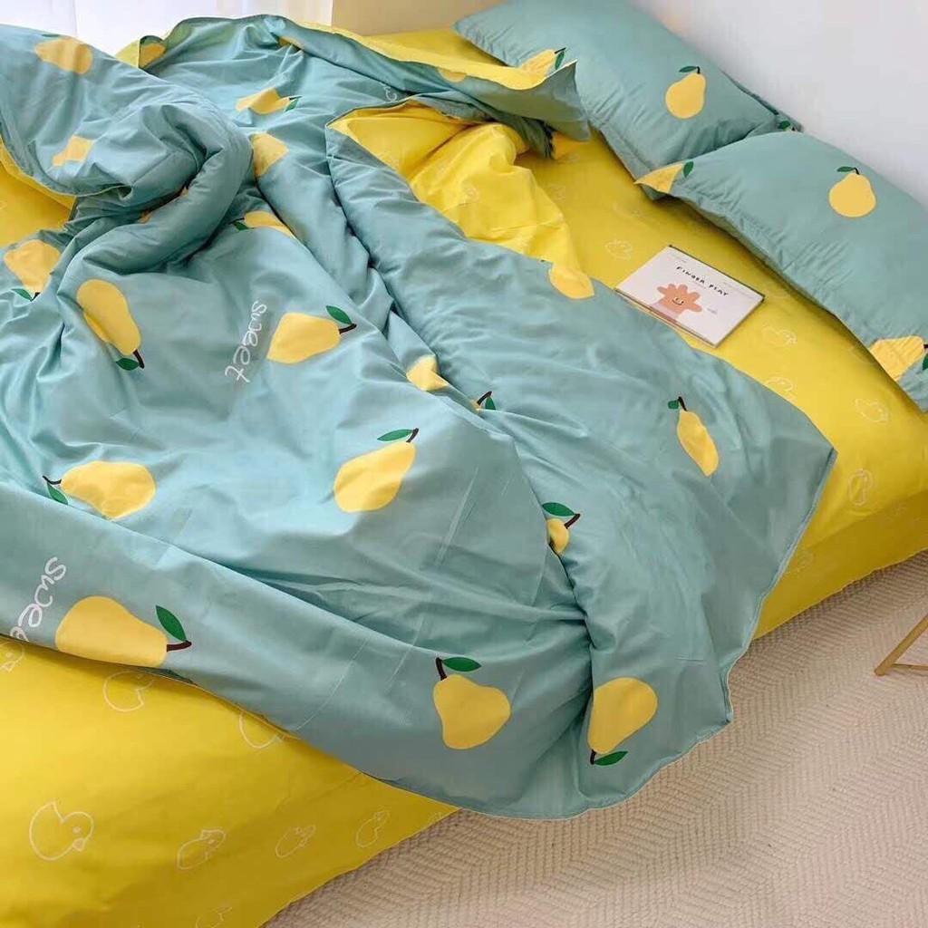 Bộ chăn ga gối phong cách Hàn Quốc lê vàng