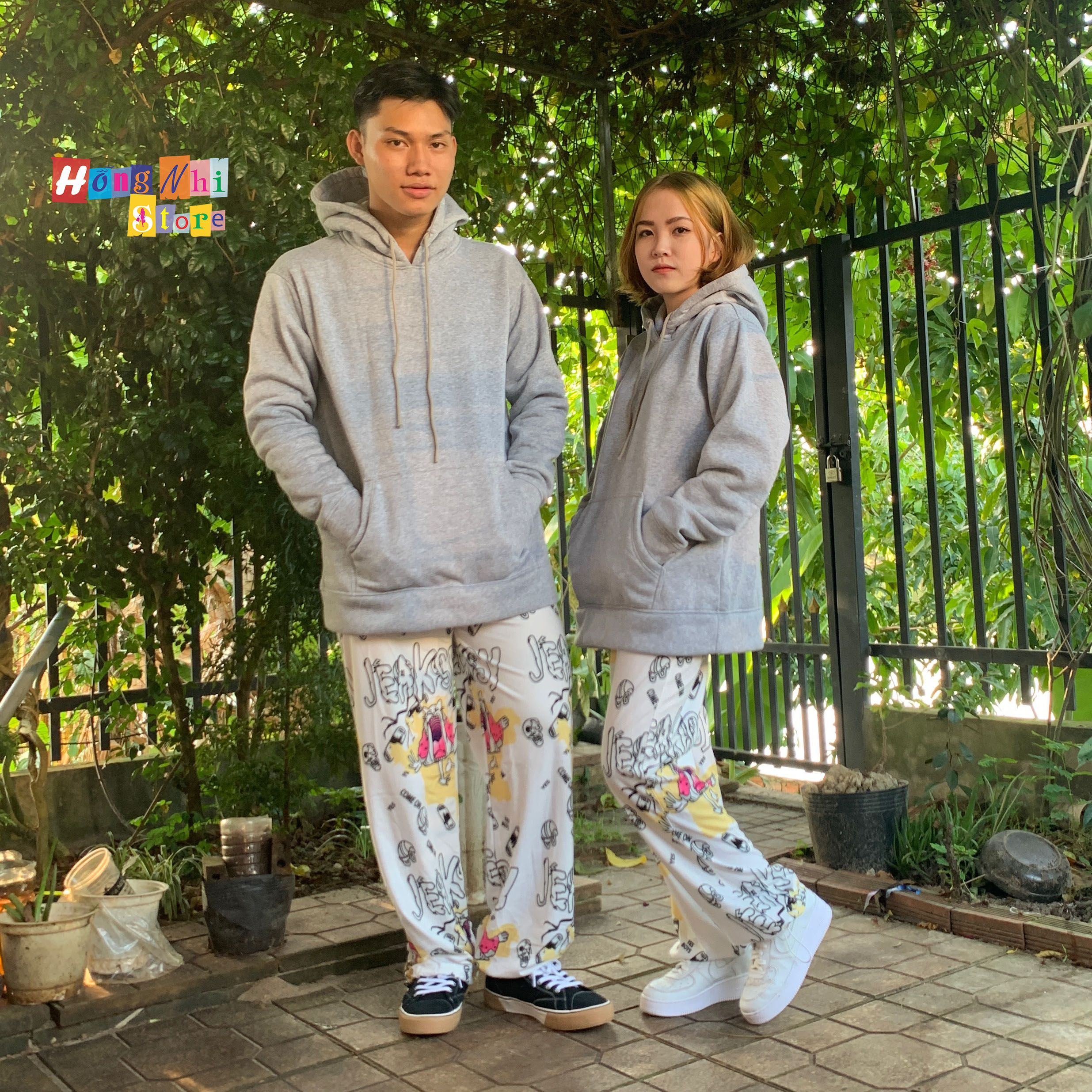 Áo Khoác Hoodie Trơn Ulzzang Unisex Màu Xám Chất Nỉ Bông Cao Cấp Dáng Rộng Nam Nữ - MM