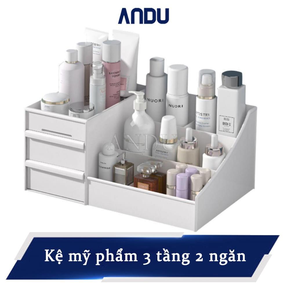 Kệ Mỹ Phẩm 3 Tầng 2 Ngăn Kéo, Kệ Đựng Đồ Trang Điểm Tiện Dụng ,Tủ Đựng Mỹ Phẩm, Trang Sức