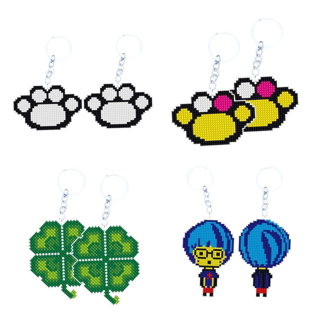 Hand Embroidery Starter Kits DIY Keychain Cross Stitch