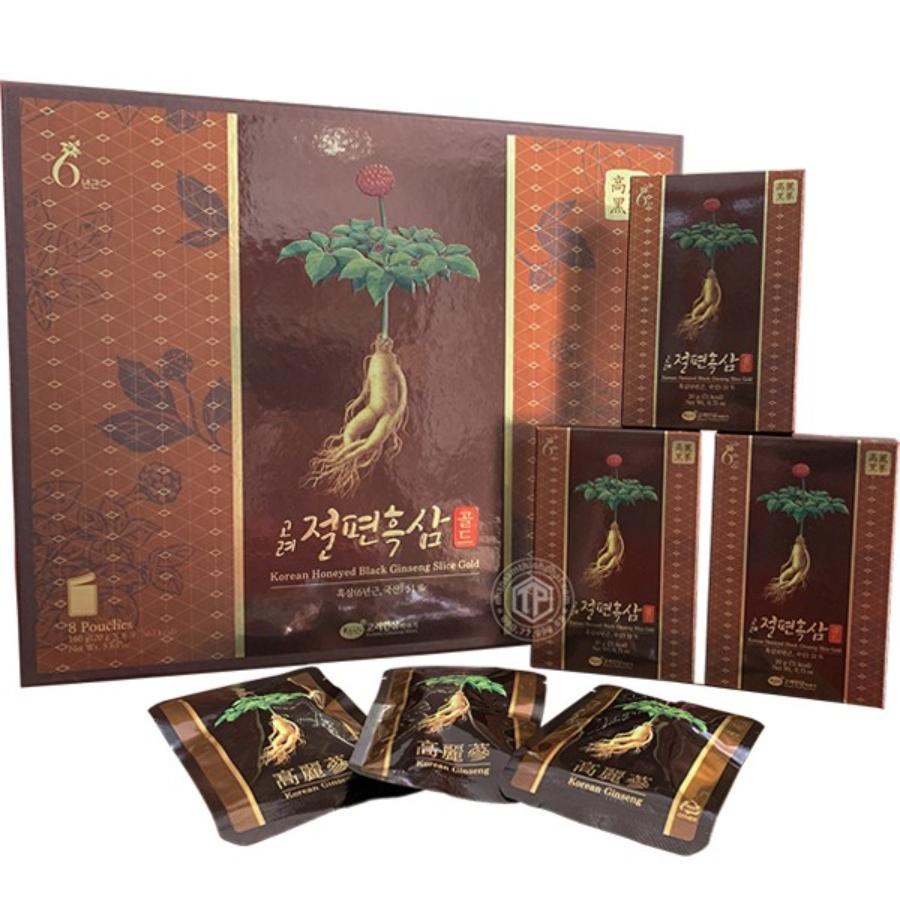 Hắc Sâm Lát Tẩm Mật Ong KGS Korea Cao Cấp Hộp 160g