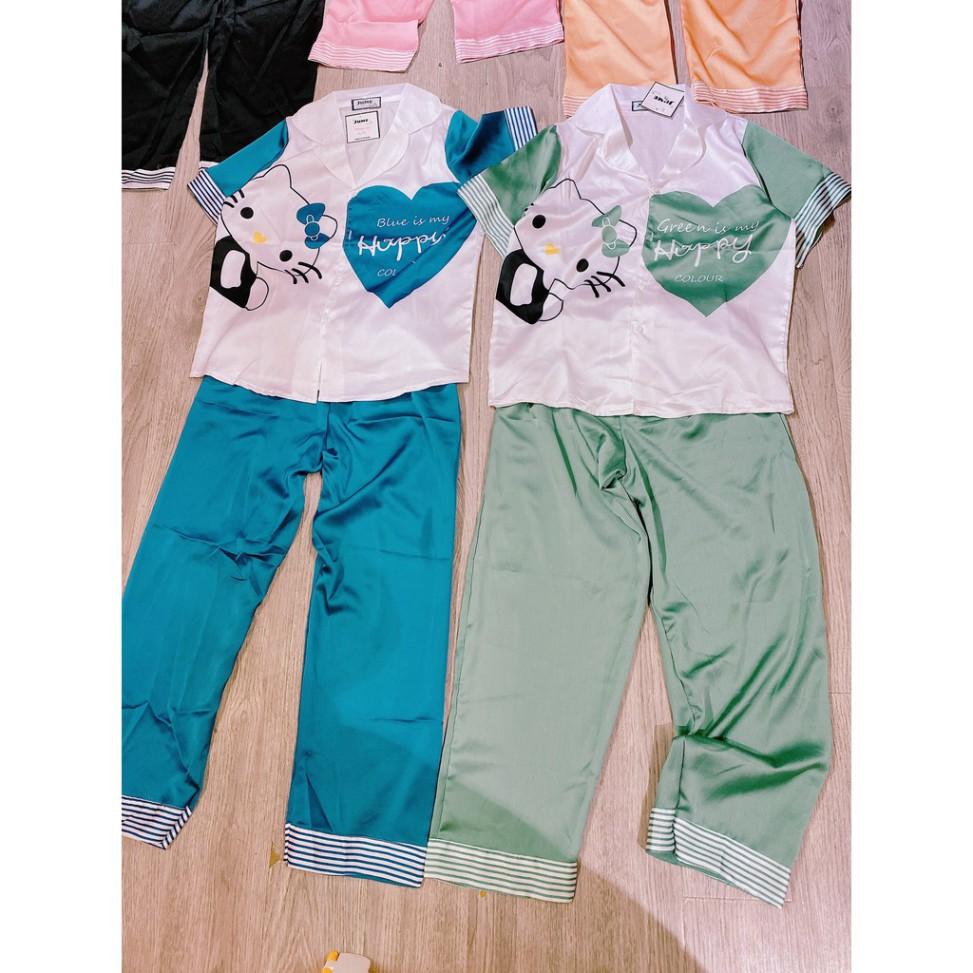 freeship Đồ Bộ Pijama HÀNG ĐẸP CHUẨN Bộ Lụa Pijama Cộc-Dài Thiết Kế in 3D Hoạ Tiết Sang Chảnh
