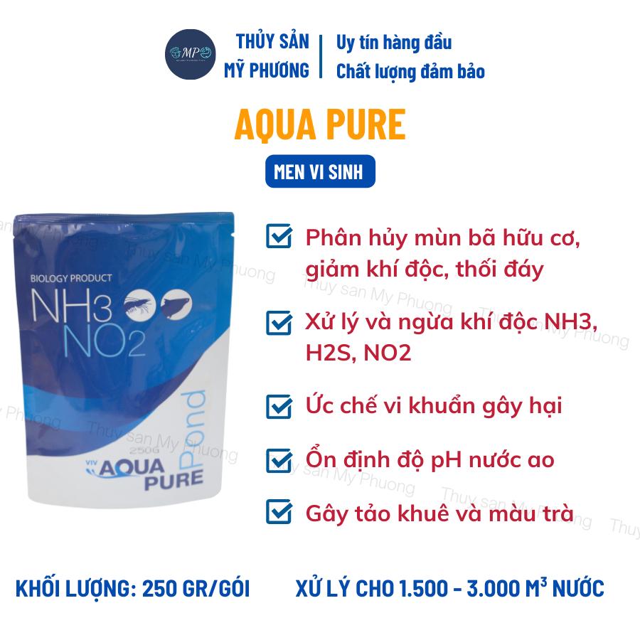 Men vi sinh nhập khẩu xử lý khí độc nước dơ đục diệt rong Aqua Pure gây màu tảo khuê trà ổn định ph tôm thẻ cá lươn ếch