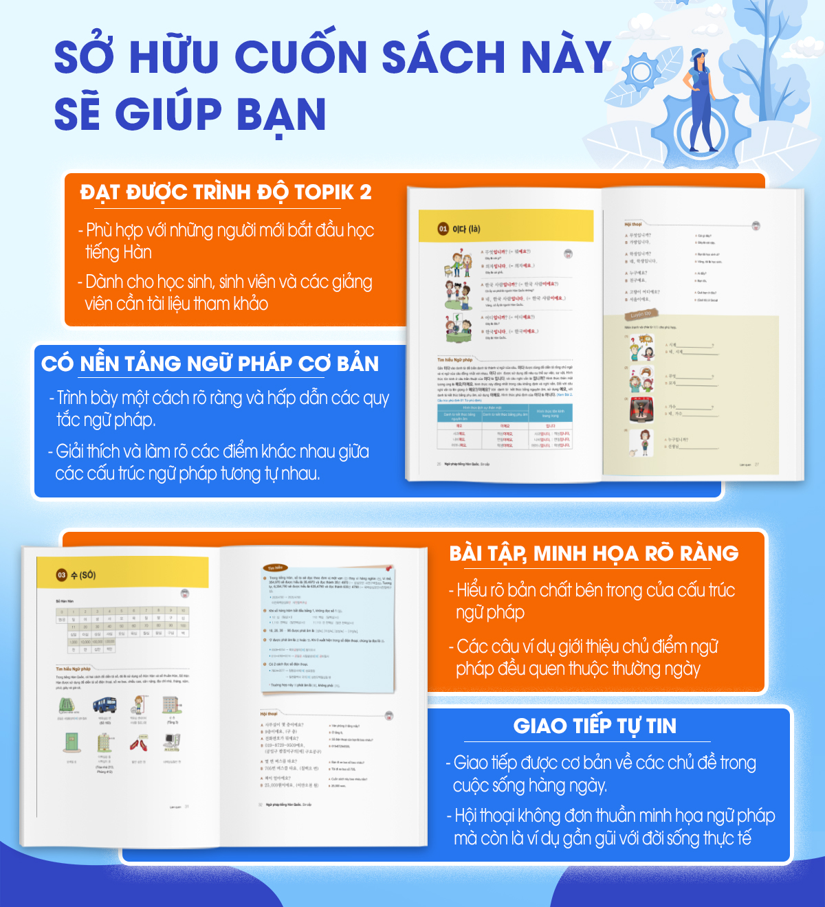 Sách Ngữ Pháp Tiếng Hàn Thông Dụng (Sơ Cấp) – Korean Grammar In Use - MCBooks