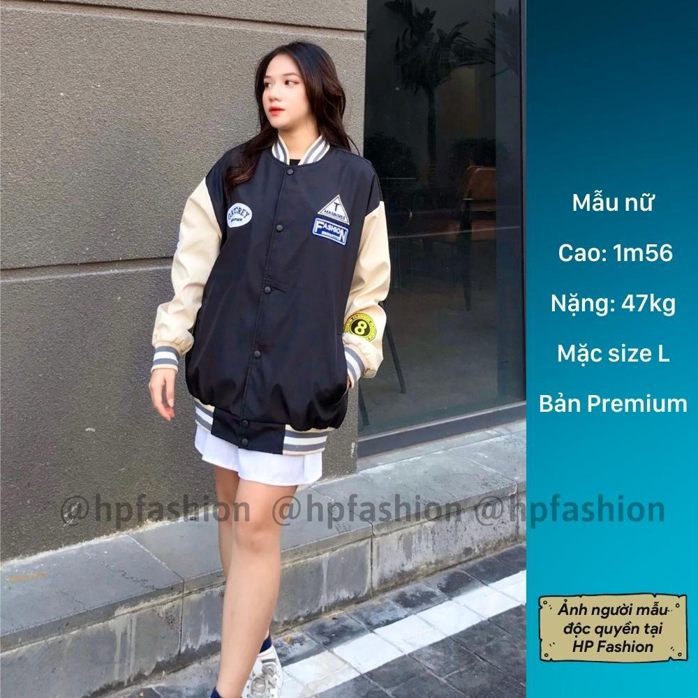Áo khoác bomber jacket cao cấp form rộng FASHION vải dù xịn ️Áo bomber Varsity dáng Unisex nam nữ D03