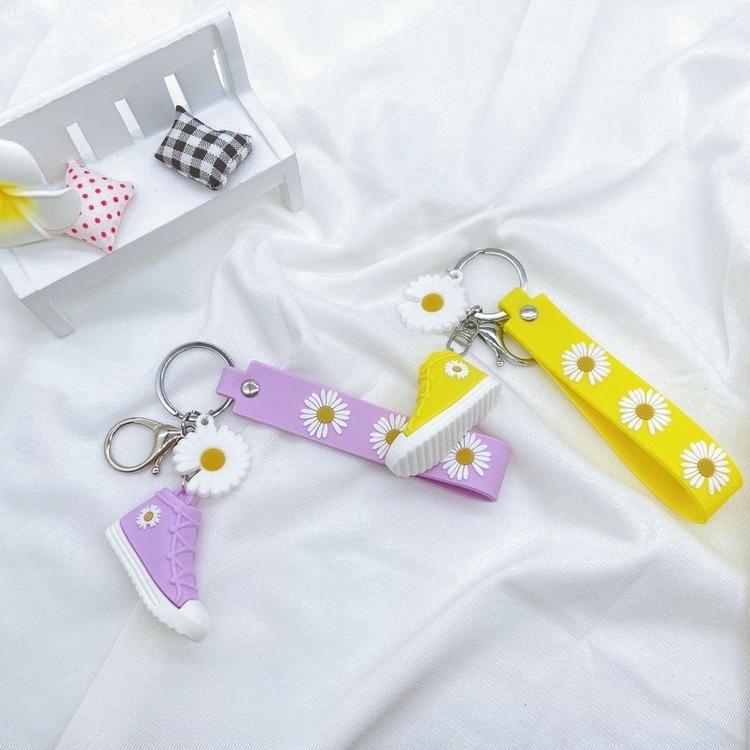Móc khóa silicon hình giày hoa cúc