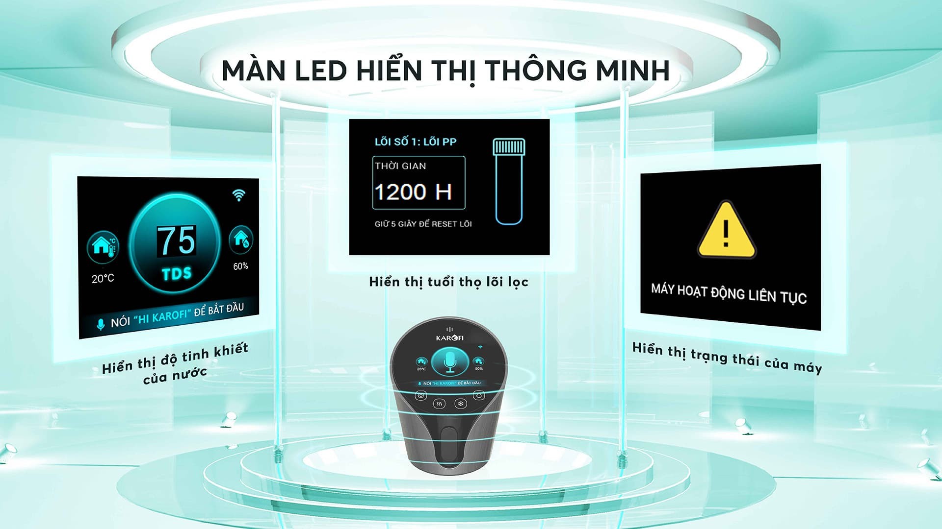 Máy lọc nước nóng lạnh Karofi KAD-N91 10 lõi Smax hàng chính hãng