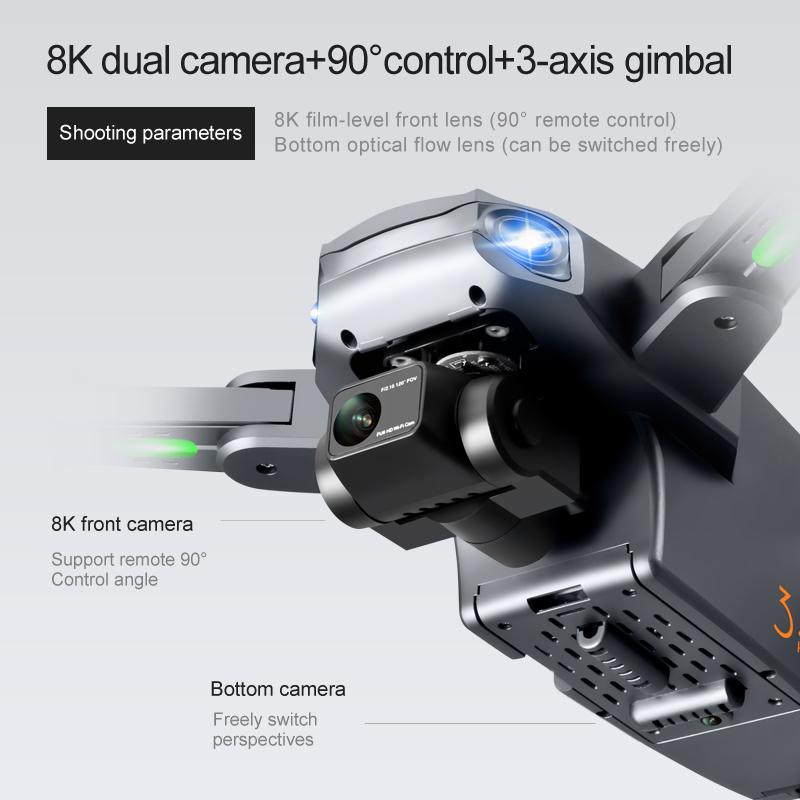 RG106 Pro DRONE 8K chuyên nghiệp 5G GPS WiFi HD Camera Dual Dron 3 Trục Gimbal Không chổi than Động cơ chống lắc RC Máy bay không người lái Quadcopter