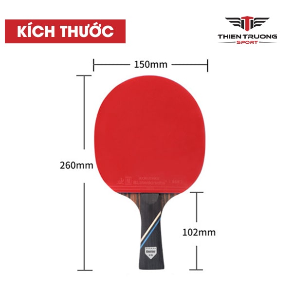 Kích thước vợt bóng bàn KOKUTAKU X3