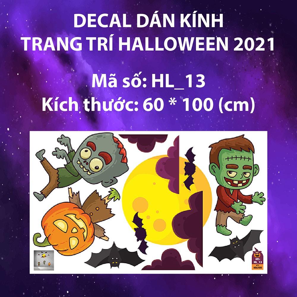 DECAL TRANG TRÍ HALLOWEEN 2021 COMBO ZOMBIE VÀ BIA MỘ