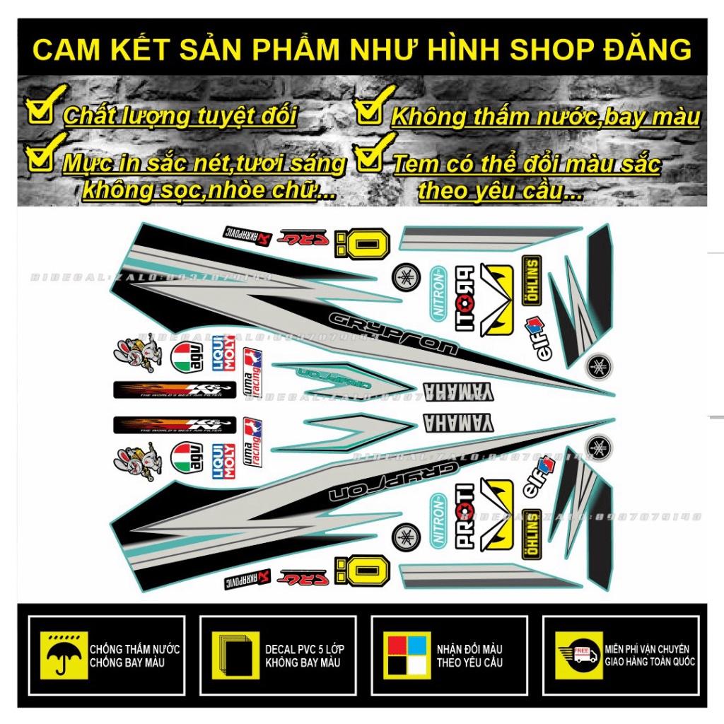 TEM RỜI SIRIUS MẪU CRYPTON DÁN XE XÁM XI MĂNG - BI DECAL