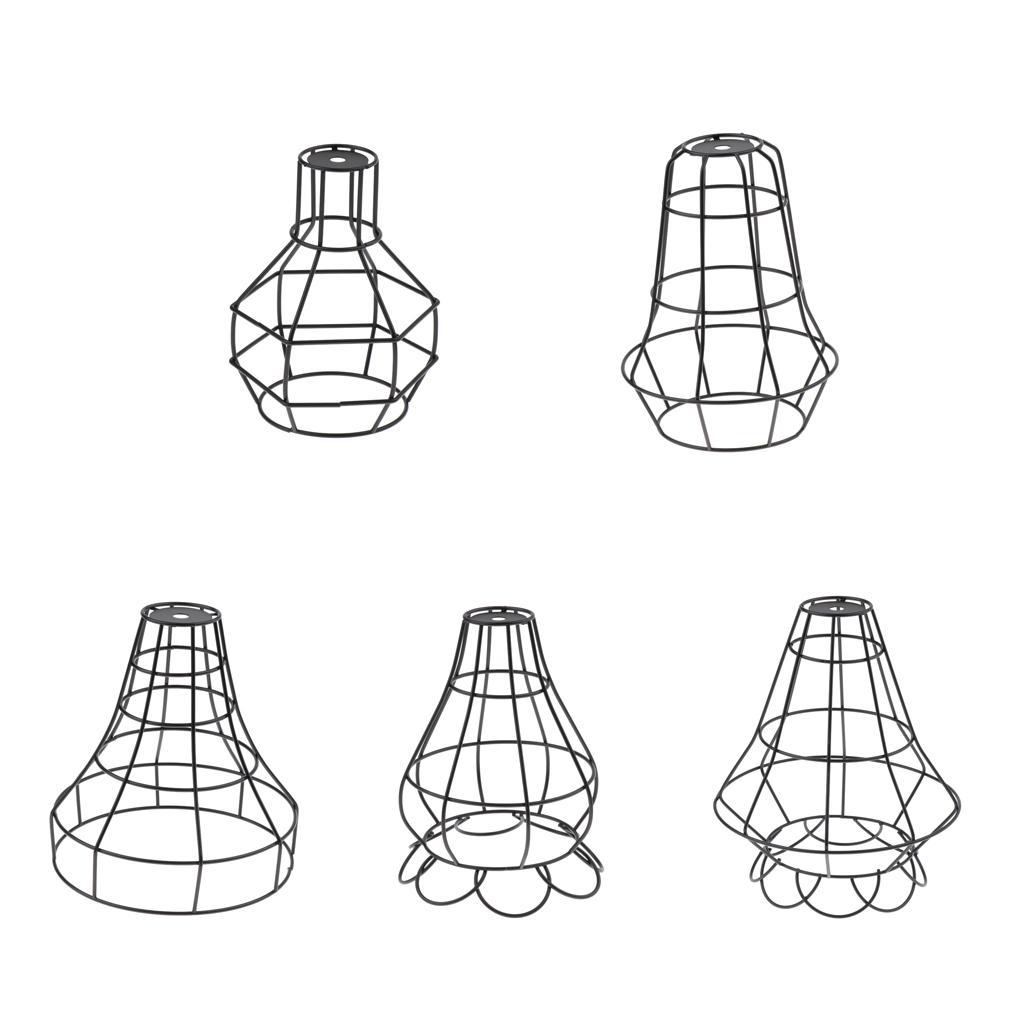 3 pcs Retro Iron Wire Cage Hanging Lamp Shade Pendant Light Chandelier Shade