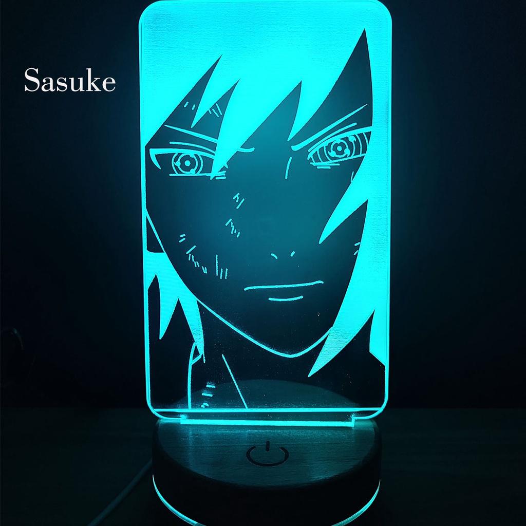 Đèn Ngủ Led 3D SASUKE nhân vật Anime phát sáng 16 màu cảm ứng có điều khiển từ xa