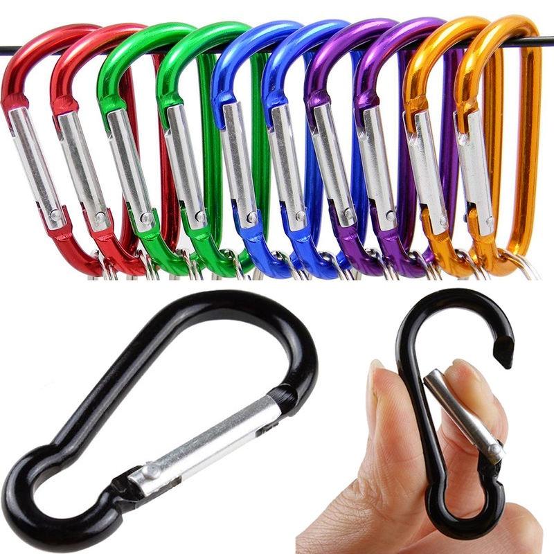 1 Móc Khóa Chữ D Mini Bằng Hợp Kim Nhôm Màu Sắc Ngẫu Nhiên