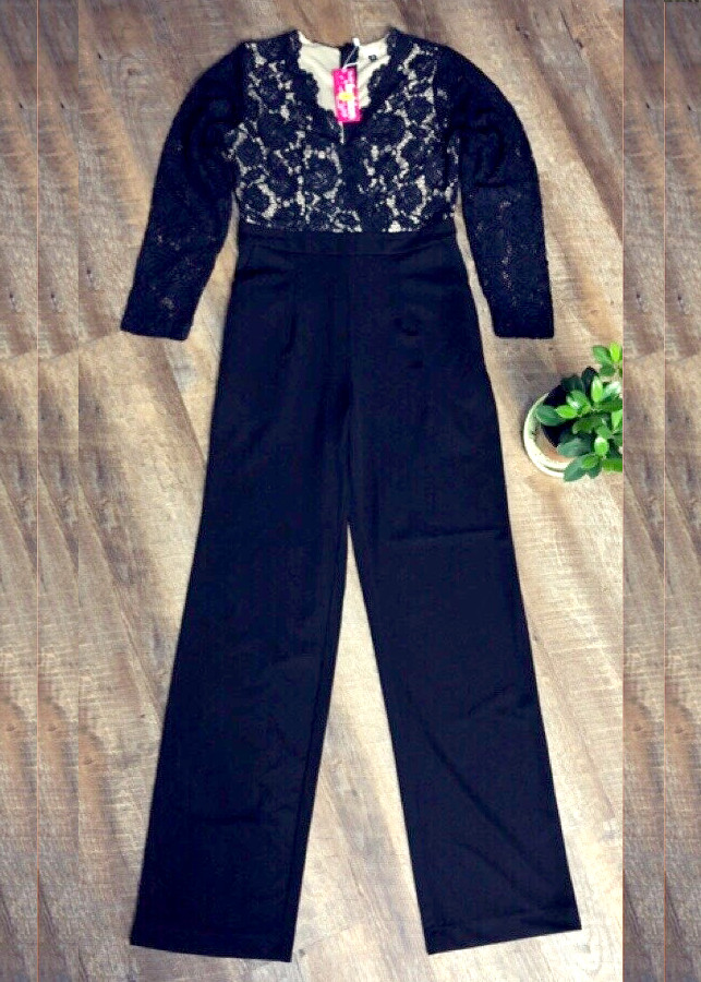 Jumpsuits ren tay dài ống suông xinh xắn - SJ493