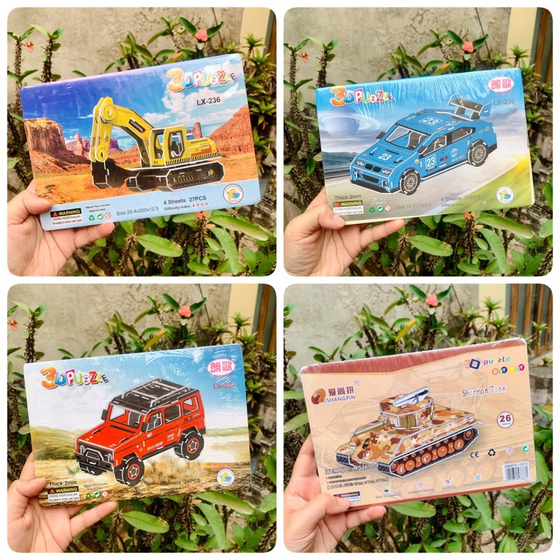Đồ Chơi Giáo Dục Mô Hình Lắp Ráp 3D Bằng Giấy Bìa Xốp Cho Bé - Phương Tiện 2