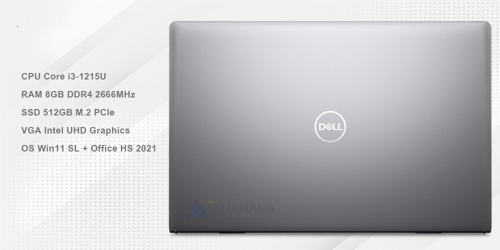 Máy Tính Xách Tay Laptop Dell Vostro 15 3520 5M2TT1 Core i3-1215U, 8GD4, 512SSD, 15.6FHD, 3C41WHr, W11SL+OFFICE HOME_ST, ProSup, XÁM - Hàng Chính Hãng