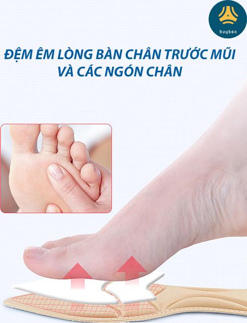 Miếng lót giày cao gót mũi nhọn cho giày bị rộng cao cấp, vải thoáng khí và êm chân- buybox - BBPK55