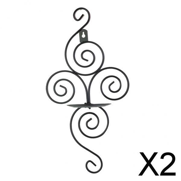 2x Wall-mounted Vintage Iron Tealight Holder Candle Votive Candle Holder Black