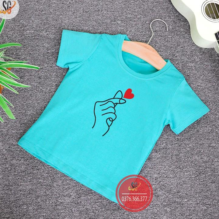 Áo thun trẻ em bắn tim - Thun Cotton thoải mái - Nhiều màu TEGD309
