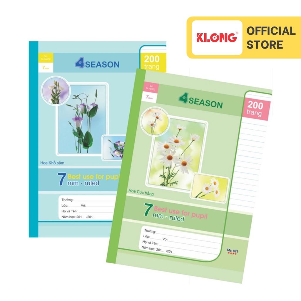 Vở kẻ ngang 4Season KLONG B5 200 trang 58/92; MS: 821