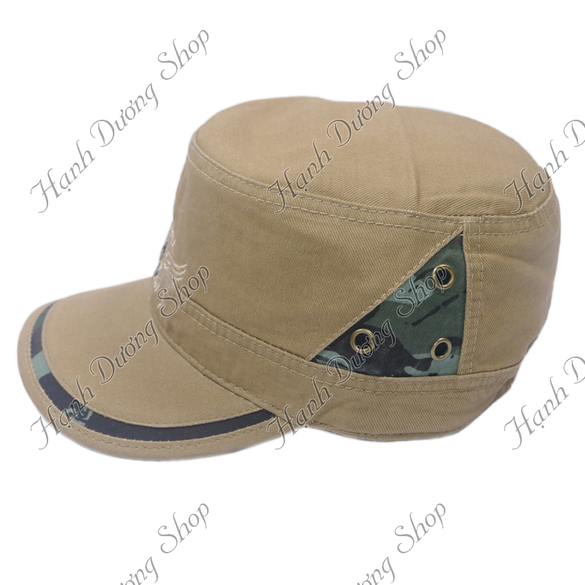 Nón kết đầu bằng bít đuôi thêu chữ US Naval vá lính ở mỏ kết độc đáo, vòng đầu 58cm