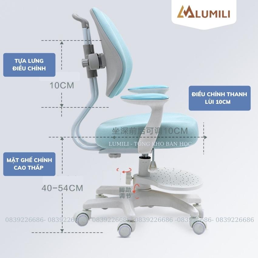 bộ ghế học sinh thông minh chống gù chống cận Lumili MQ5 dành cho bé từ 3 tới 18