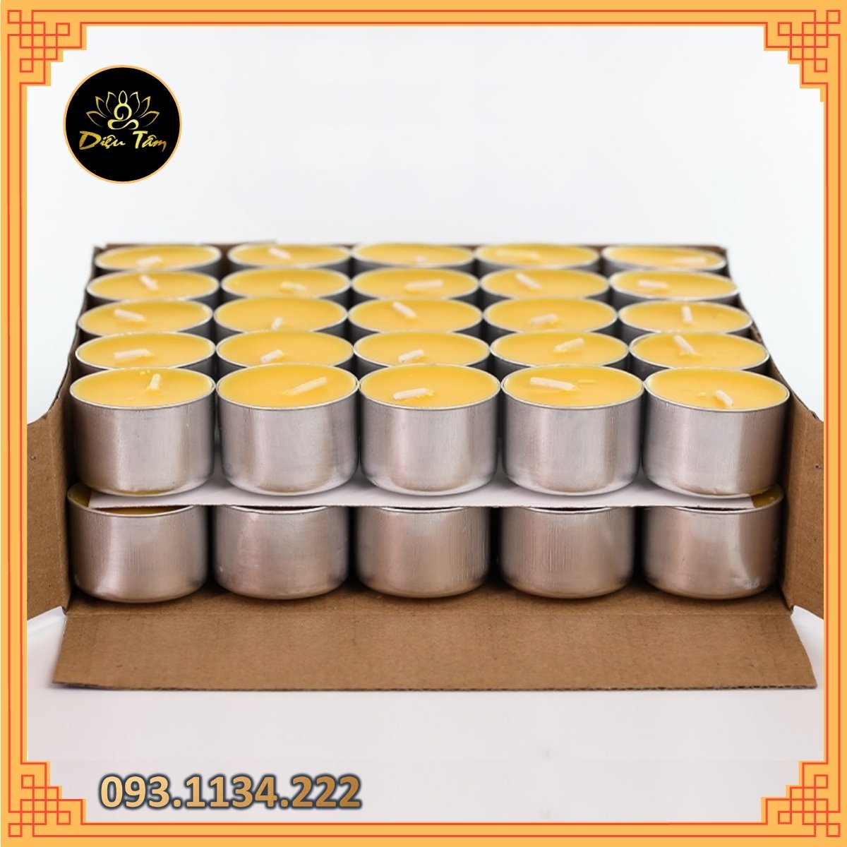 Nến bơ thực vật 100 viên cháy 1h, 2h,3h,4,8h nến cao cấp tealight cúng phật, đồ thờ cúng