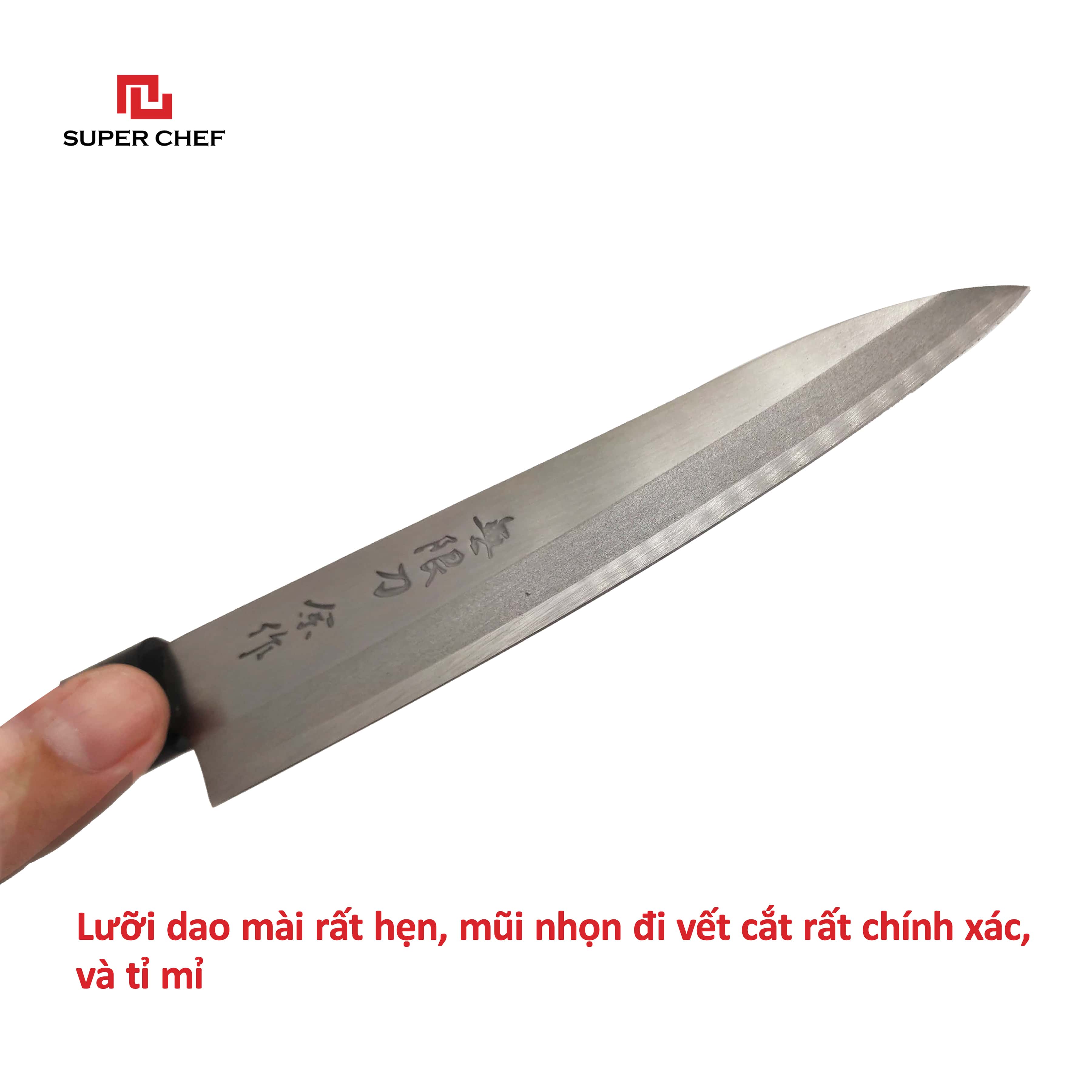 Dao Gọt Trái Cây Cán Gỗ Chính Hãng Super Chef Tiêu Chuẩn Dao Petty Nhật Siêu Sắc Bén, Lâu Cùn, Thép 5Cr15MoV Cao Cấp Không Gỉ Sét, An Toàn Vệ Sinh Cứng Cáp ( Lưỡi Dài 13.5cm)