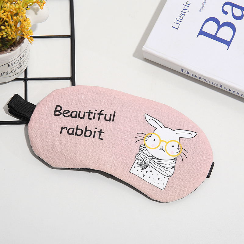 Bịt mắt ngủ con thỏ đeo kính có túi nước giải nhiệt tặng kèm bịt tai chống ồn