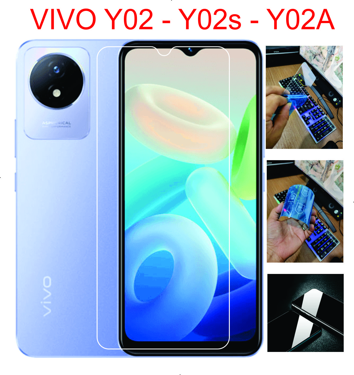 Cường lực dẻo dành cho VIVO Y02s - YO2s - Y02A , Bảo vệ màng hình chống va đập trầy xước toàn diện