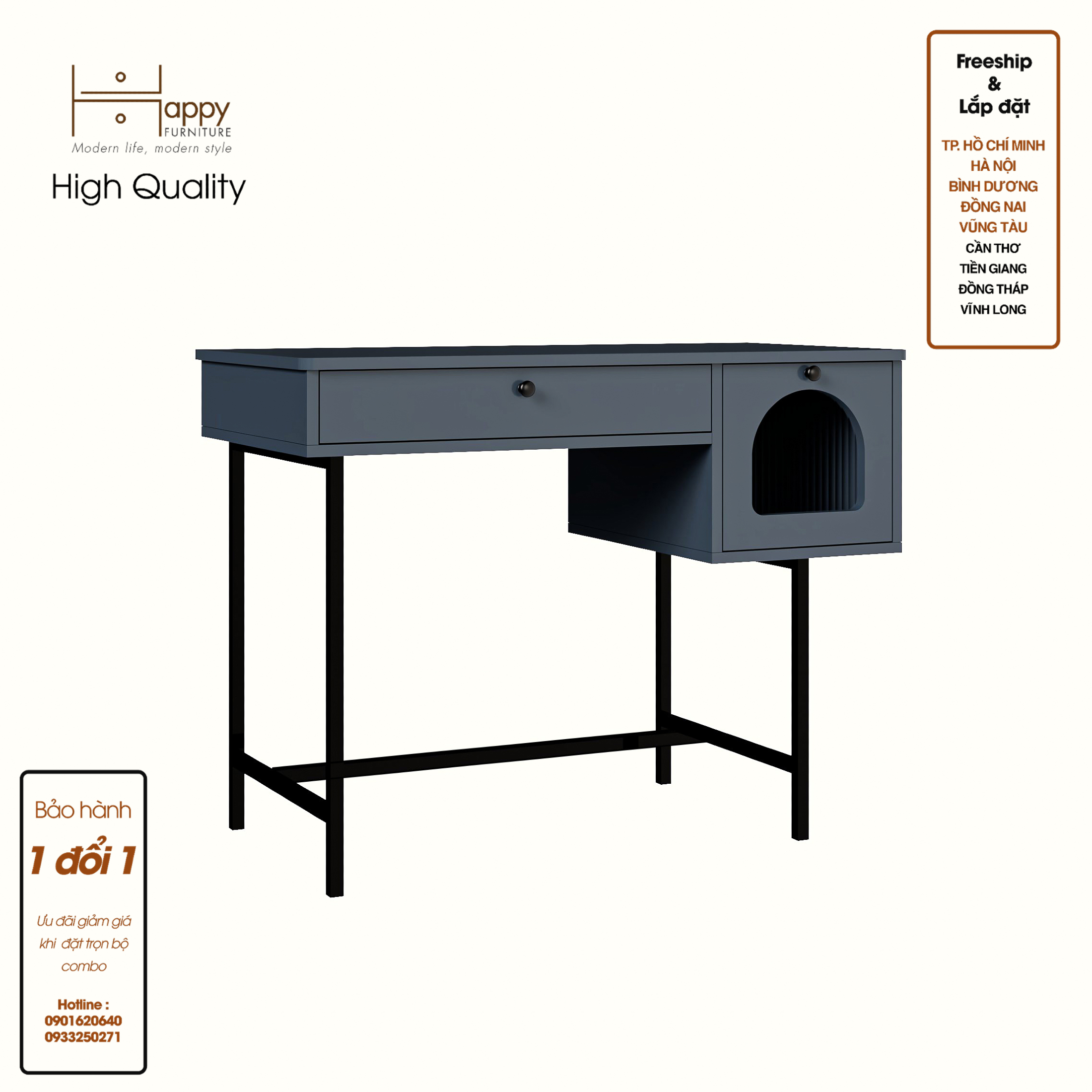 [Happy Home Furniture] SISEEL, Bàn trang điểm 2 ngăn kéo , 100cm x 50cm x 75cm ( DxRxC), BAN_093