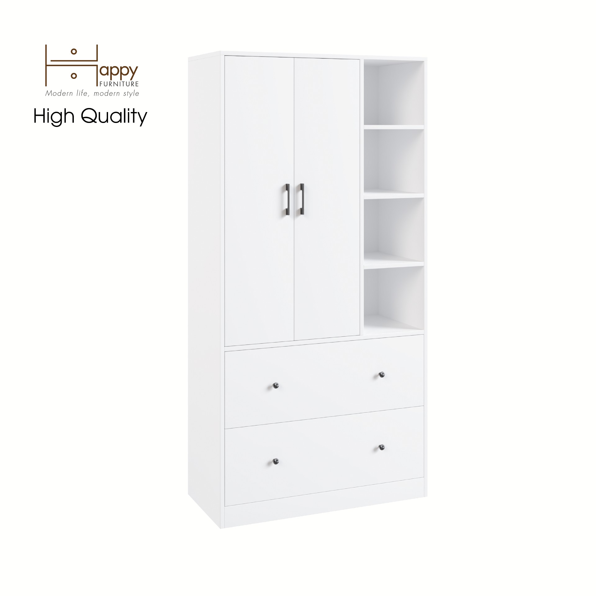 [Happy Home Furniture] SALY ,  Tủ quần áo đa năng - kết hợp kệ ,  90cm x 40cm x 180cm ( DxRxC), TCM_008