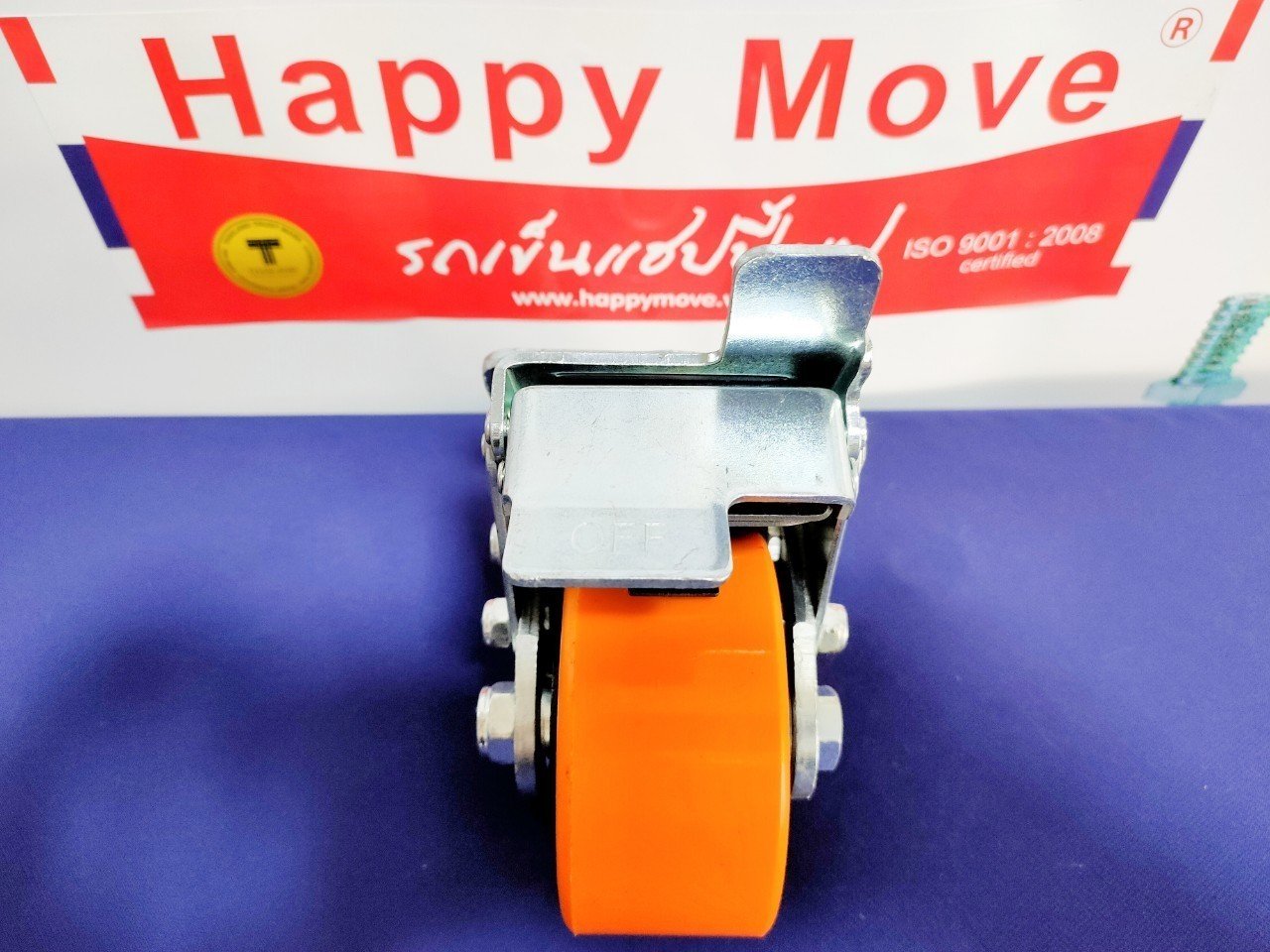 Bánh xe tải nặng PU càng xoay có khóa 100-125-150-200mm - Happy Move Thái Lan