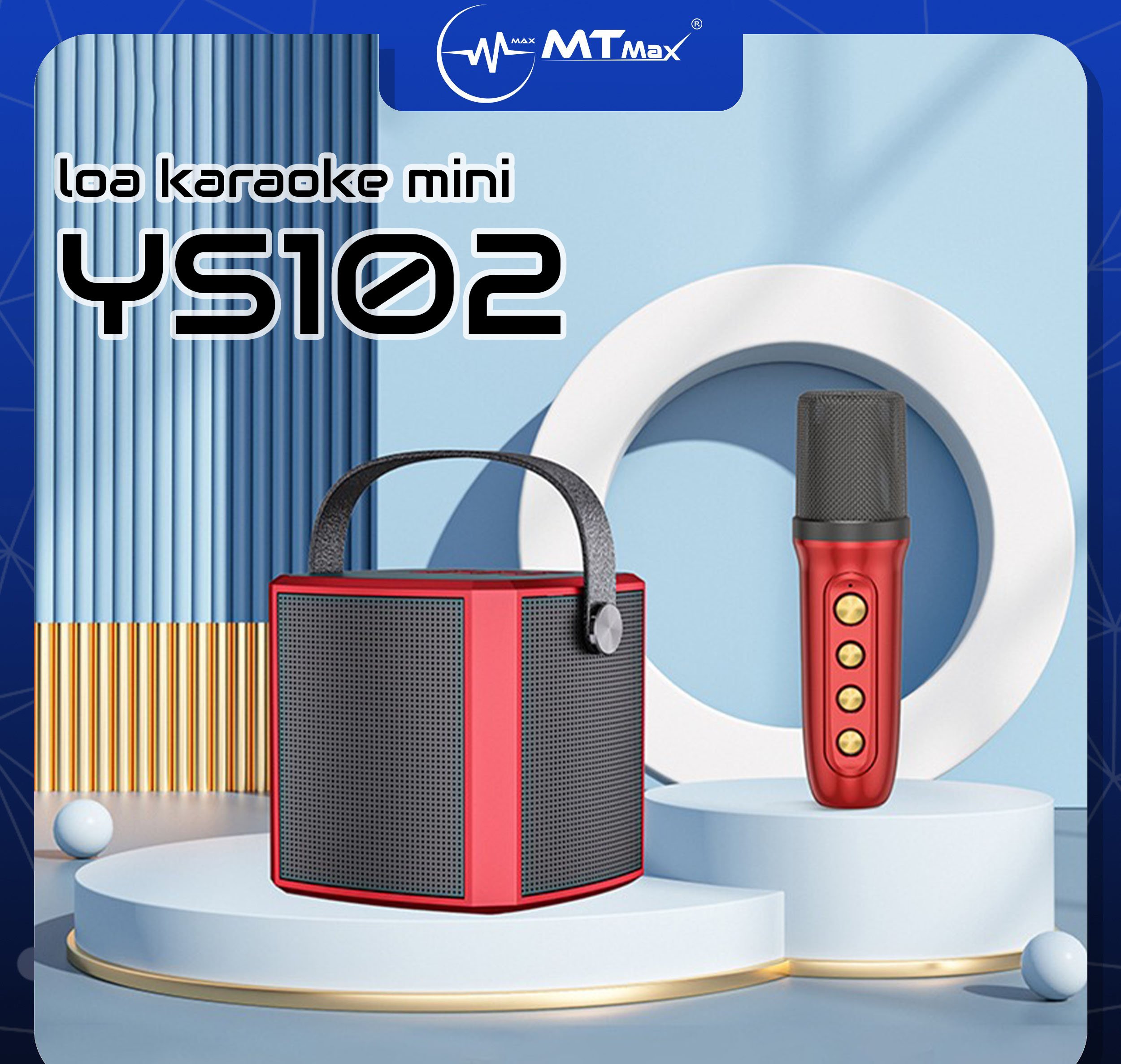 Loa bluetooth YS102 mang phong cách hiện đại vẻ ngoài tinh tế di động mini cầm tay riêng. Cùng với chất liệu vỏ được làm bằng nhữa ABS cao cấp, an toàn không độc hại. Thích hợp di chuyển, nghe nhạc karaoke gia đình, du lịch.