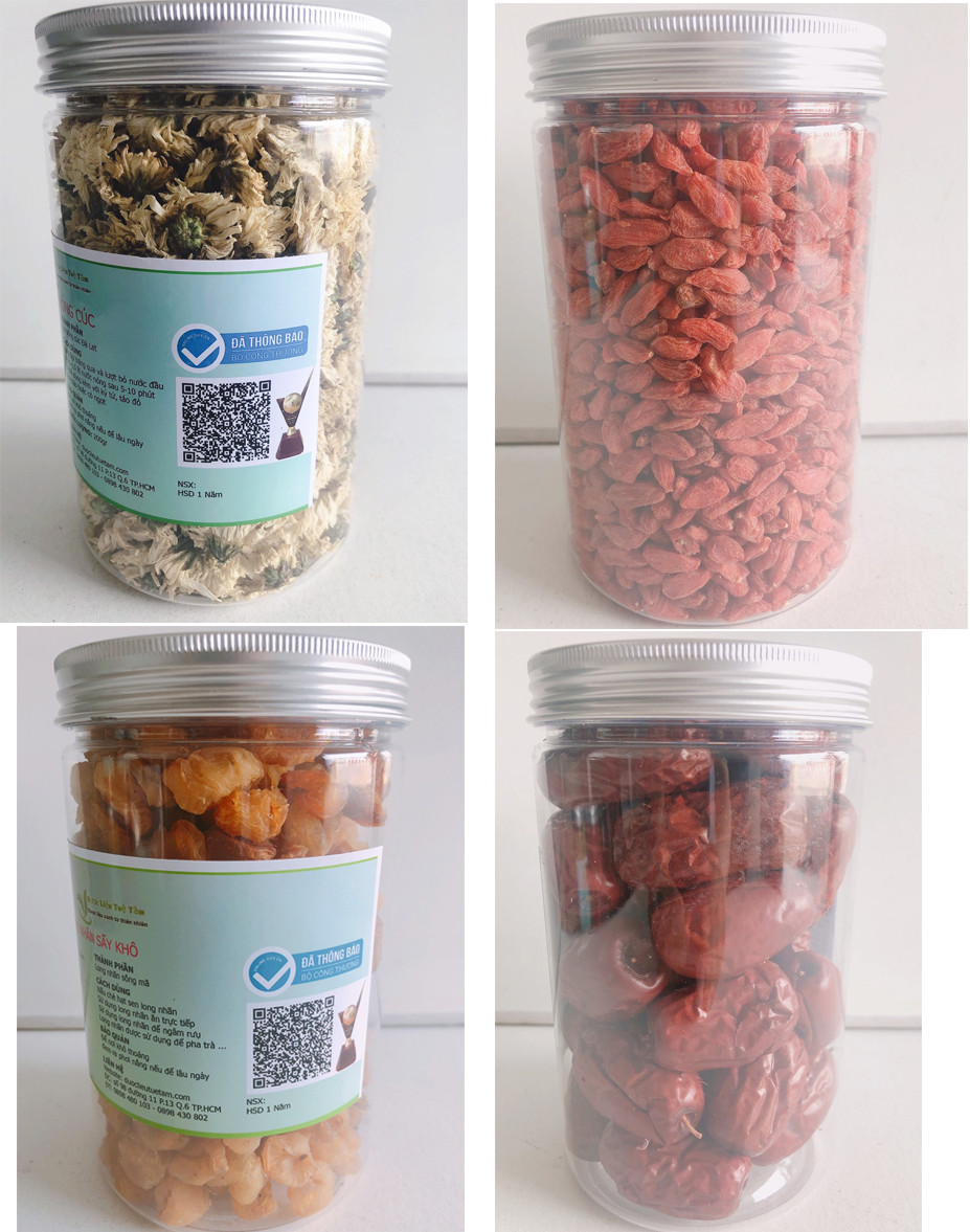 Combo Táo đỏ - Kỷ tử - Long nhãn - Hoa cúc - Mỗi hủ 200gr